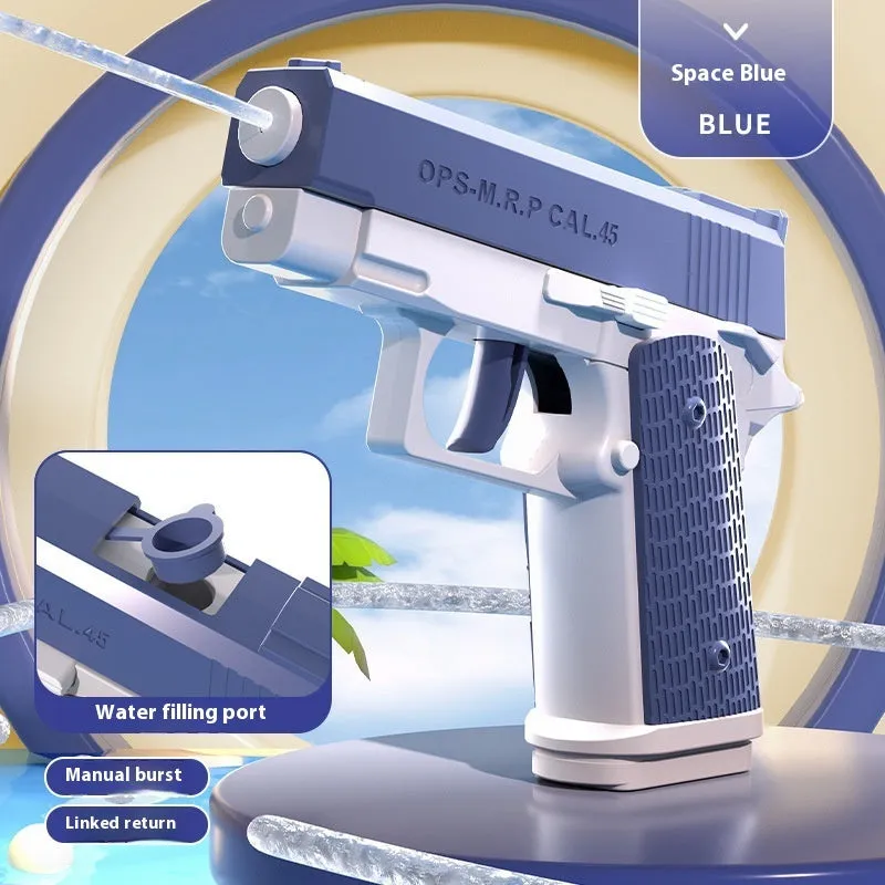 Children's manual continuous water gun toy plastic construction multiple colour options OPP bag packaging