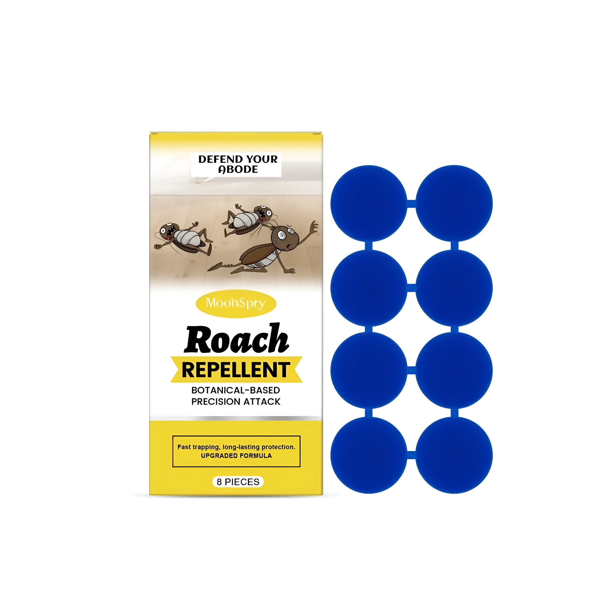 Cockroach bait paste stations with adhesive backing for household pest control application