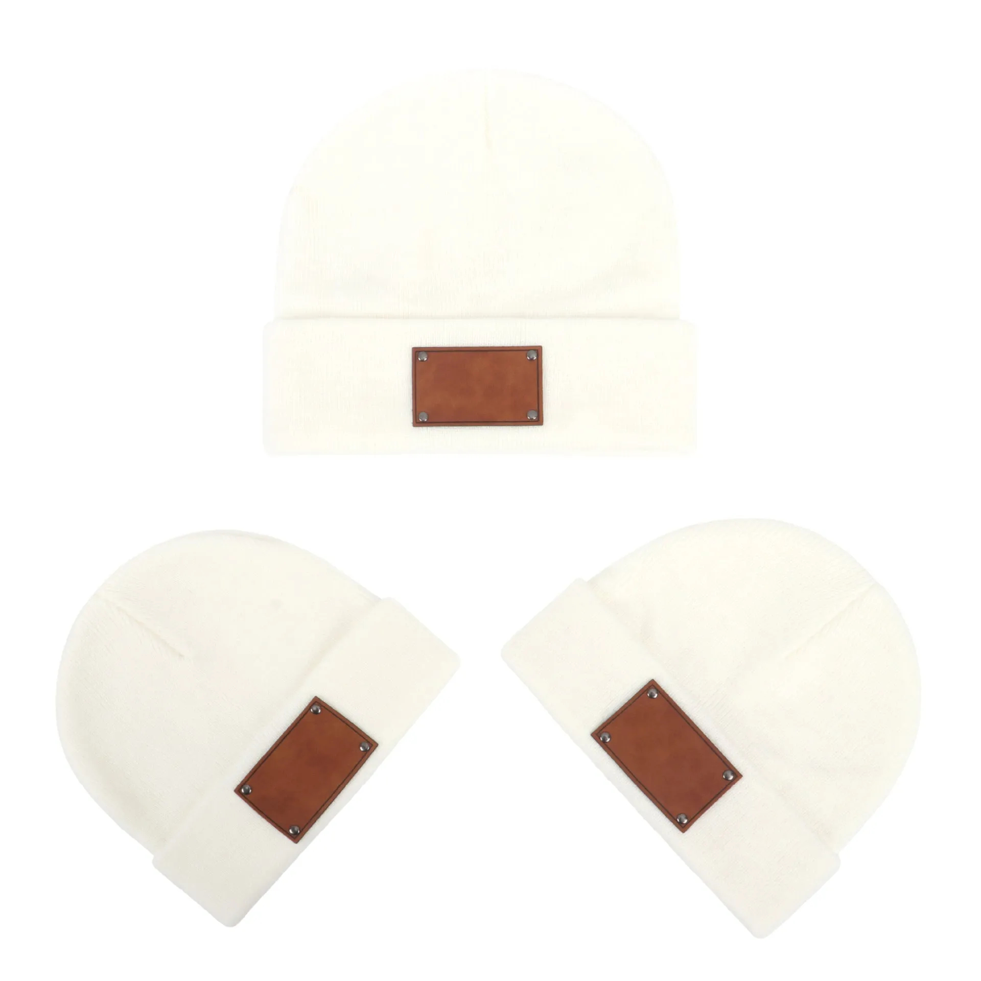 Knitted warm pullover hat in acrylic fibre dome top style for babies toddlers and adults