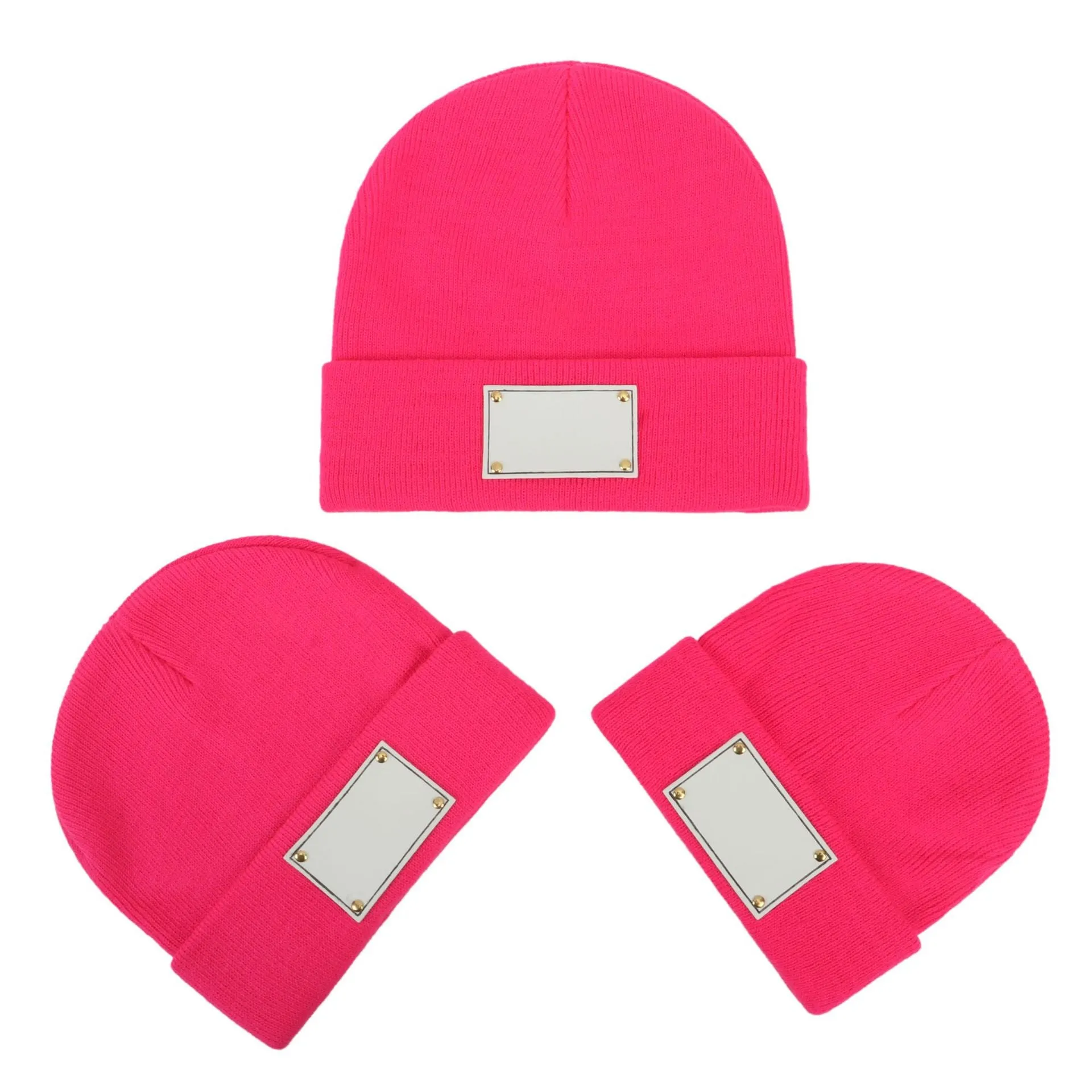Knitted warm pullover hat in acrylic fibre dome top style for babies toddlers and adults