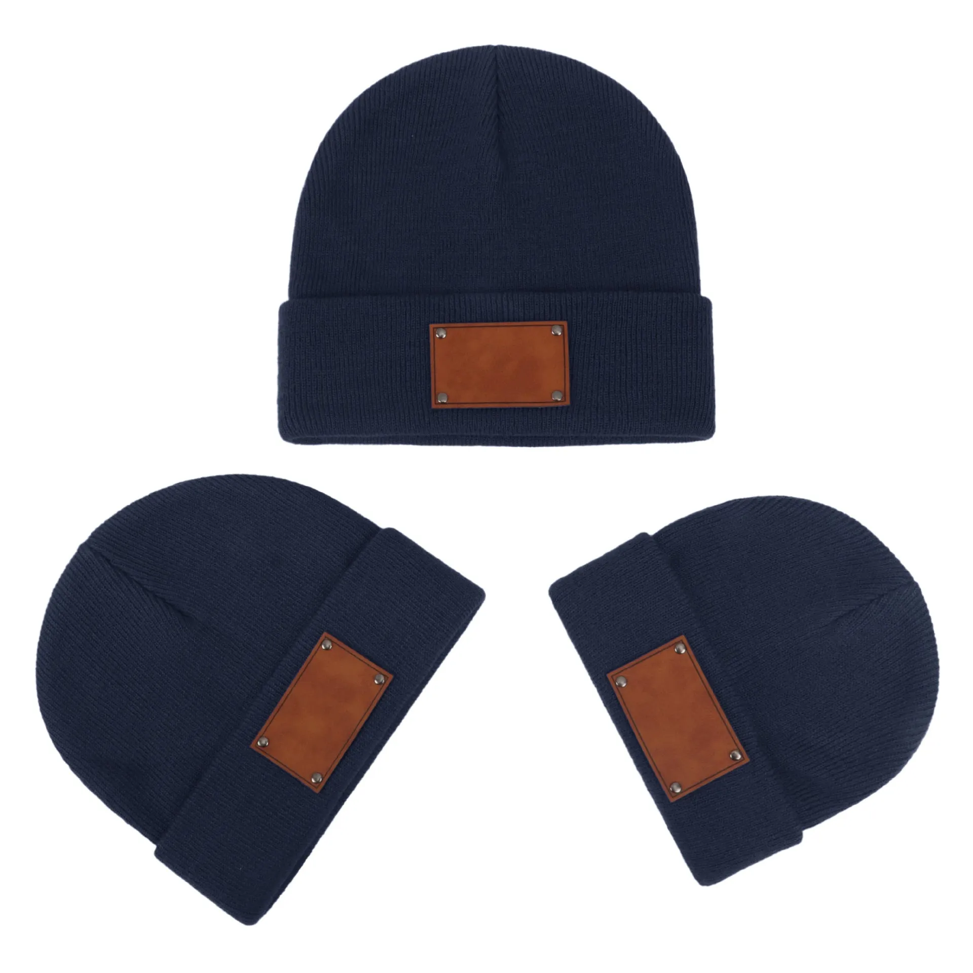 Knitted warm pullover hat in acrylic fibre dome top style for babies toddlers and adults