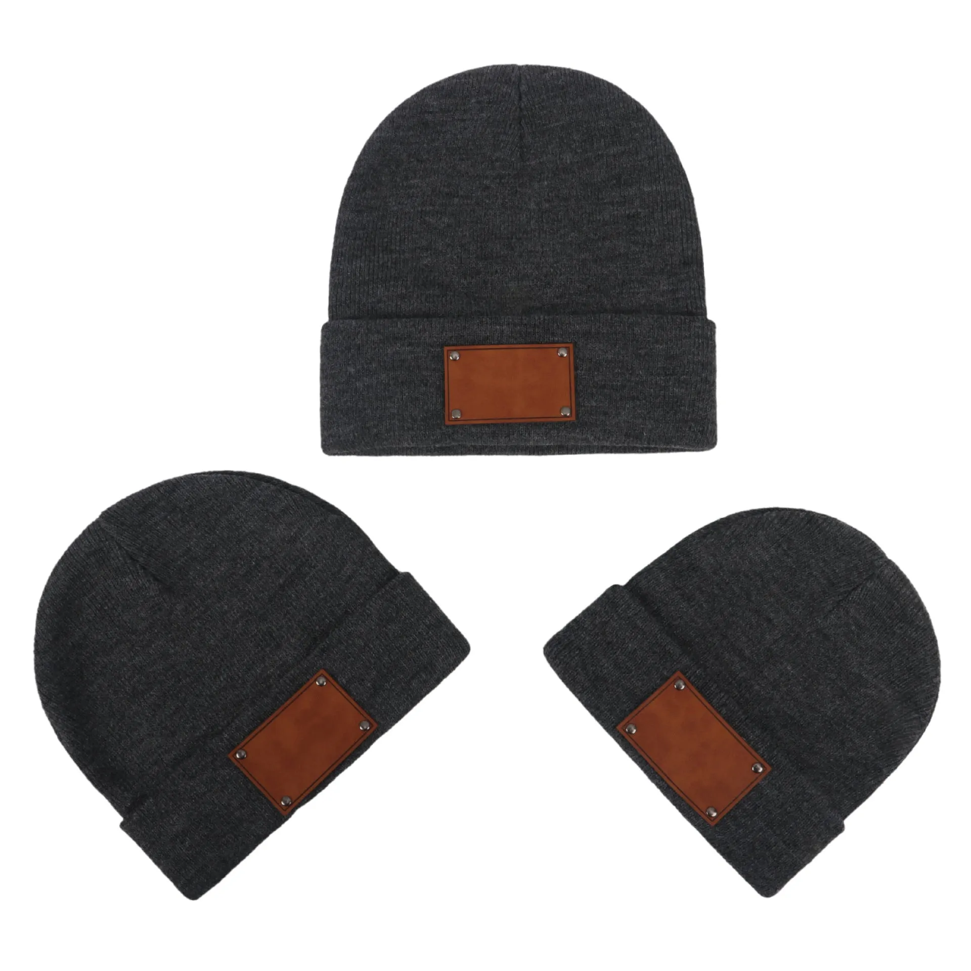 Knitted warm pullover hat in acrylic fibre dome top style for babies toddlers and adults