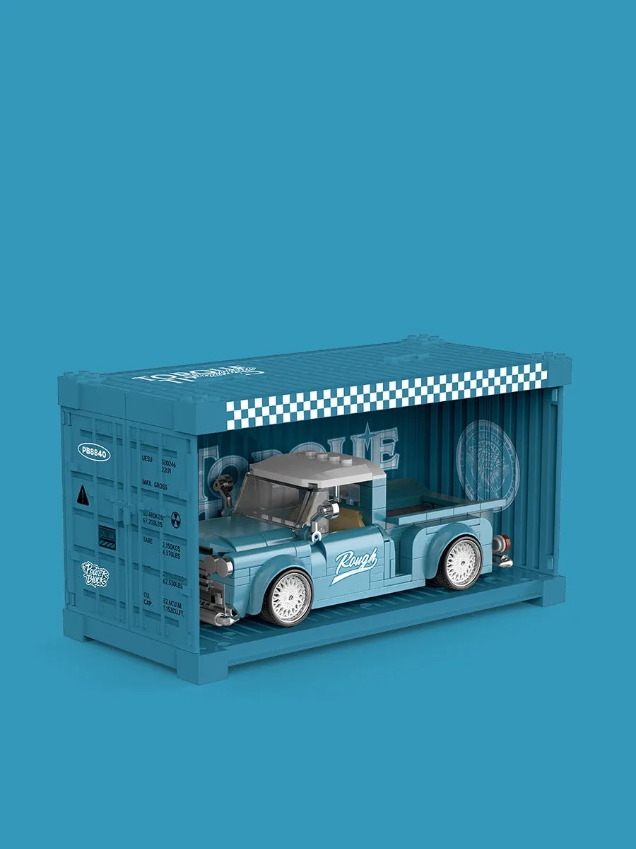 Pipo PB8840 retro pickup truck car model building block kit plastic assembly toy