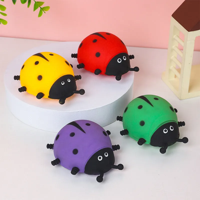 Cute simulation whole person squeezing toy in ladybird style made from soft TPR material for stress relief