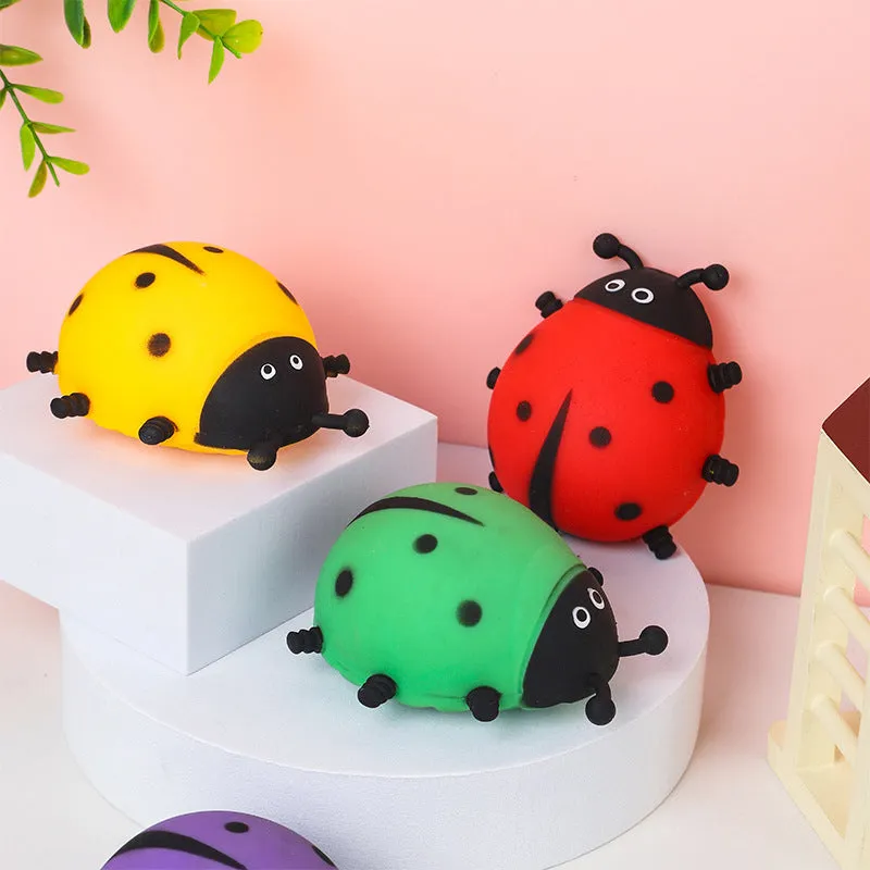 Cute simulation whole person squeezing toy in ladybird style made from soft TPR material for stress relief