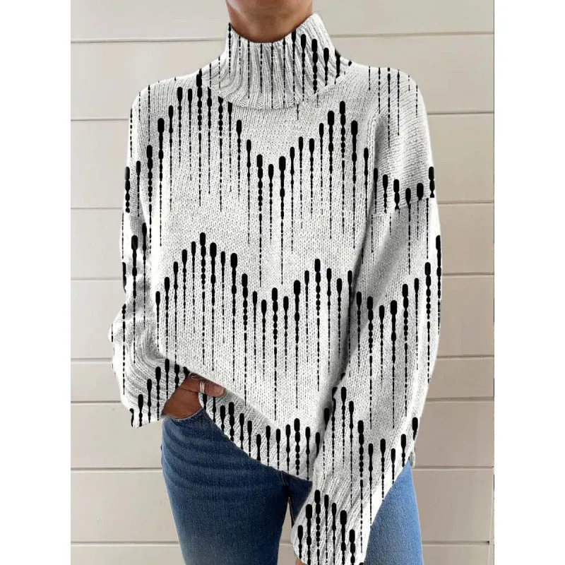 Women's casual polyester top with abstract red and green 3D Christmas pattern print