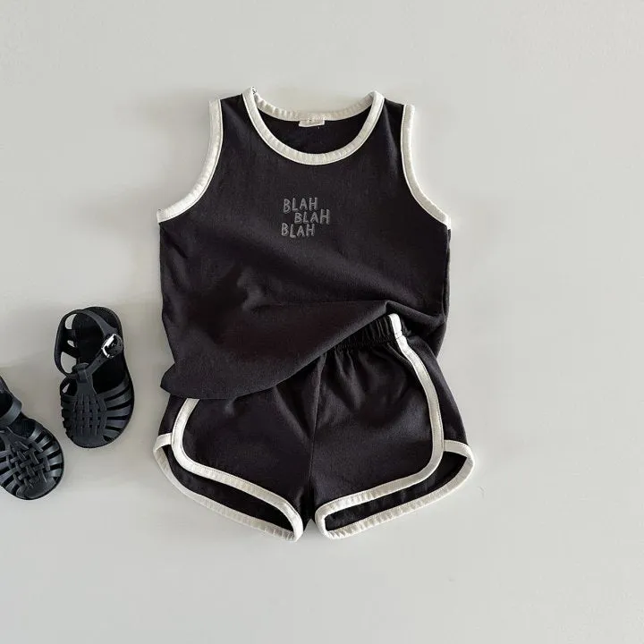 Cotton sports vest and shorts casual children suit in green, pullover style, for height 80-130cm