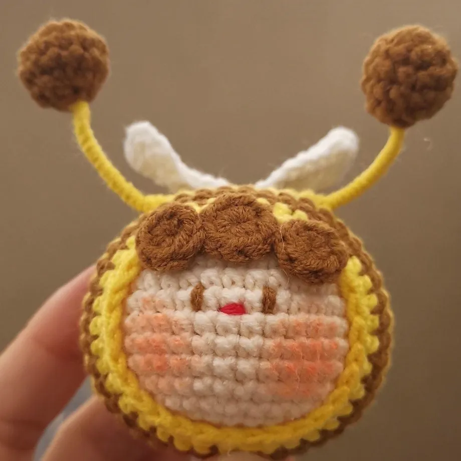 Handmade crocheted bee colonies ornament for woolen dolls with plush material