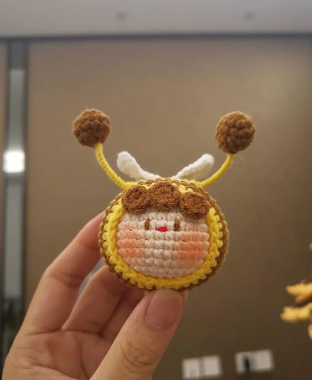 Handmade crocheted bee colonies ornament for woolen dolls with plush material