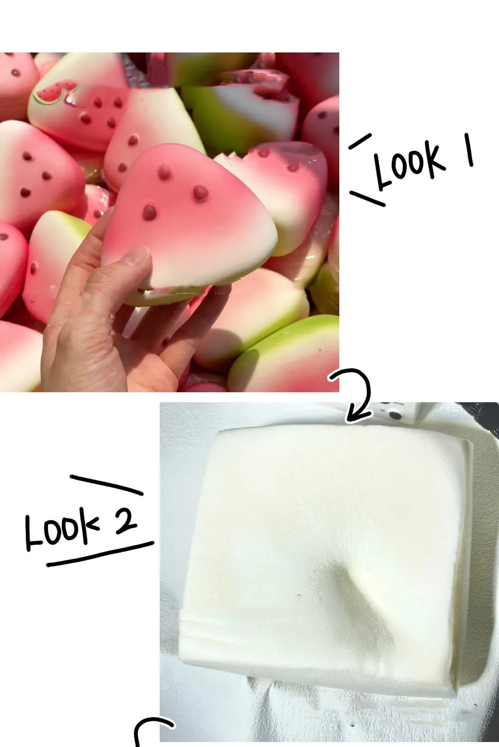 Summer Watermelon Squeezing Toy – plastic stress relief toy in wet soft ice peel watermelon colour