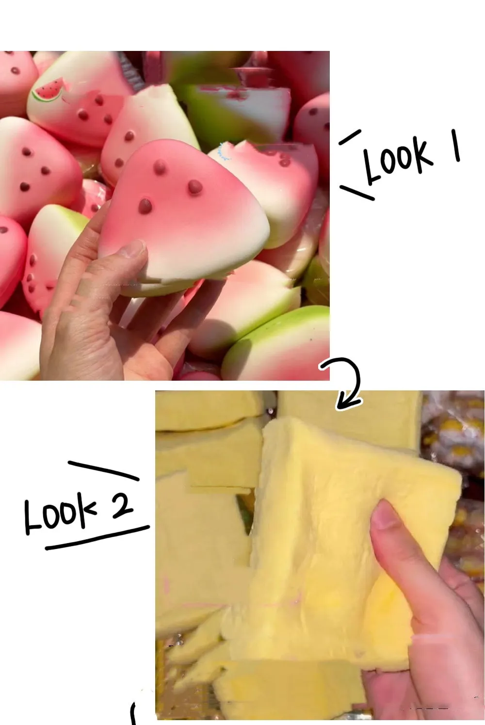 Summer Watermelon Squeezing Toy – plastic stress relief toy in wet soft ice peel watermelon colour