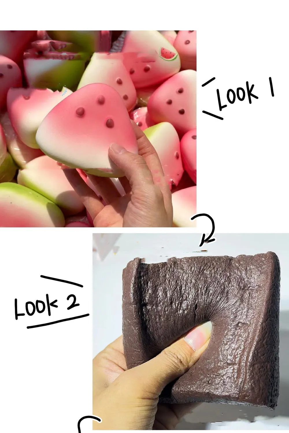 Summer Watermelon Squeezing Toy – plastic stress relief toy in wet soft ice peel watermelon colour