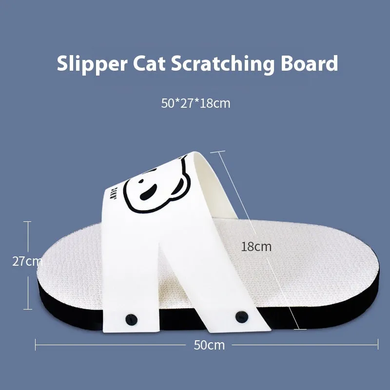White slipper style corrugated paper cat scratch board for claw sharpening