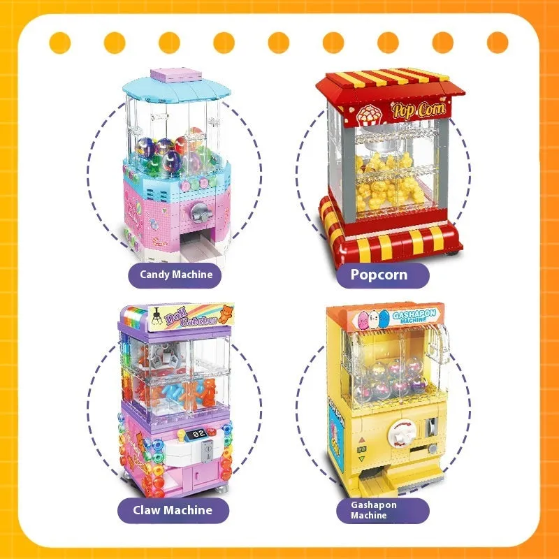 Clip doll machine building block set small particle plastic toy Jie-star 9076-9079 colour options