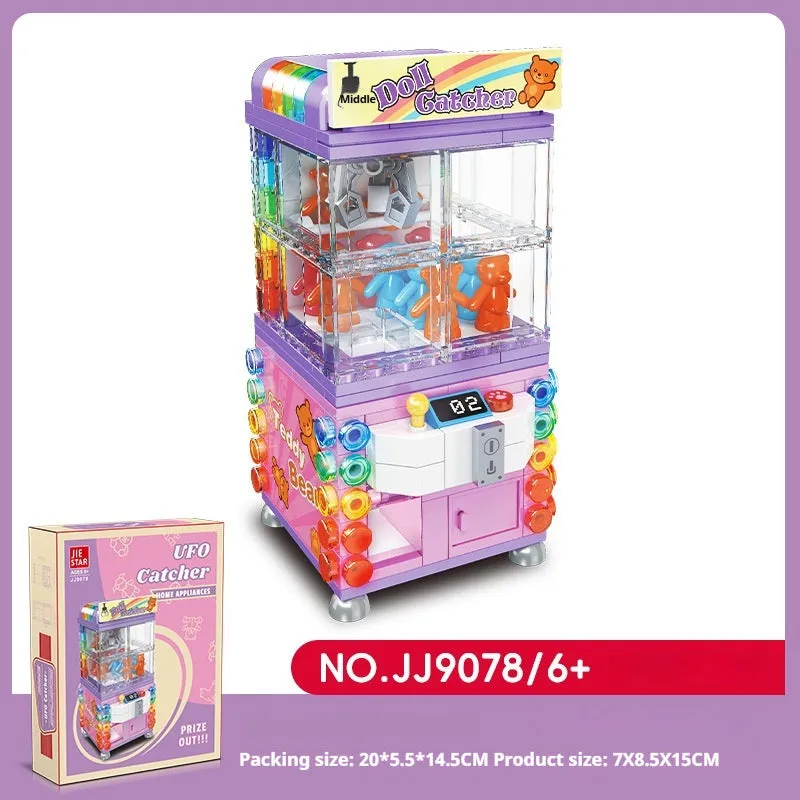 Clip doll machine building block set small particle plastic toy Jie-star 9076-9079 colour options