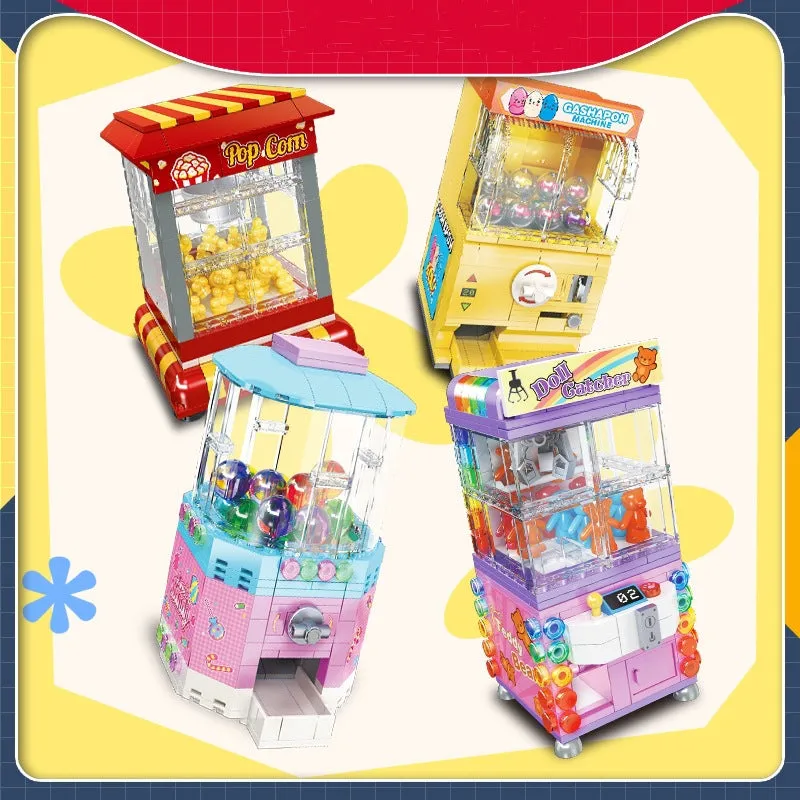 Clip doll machine building block set small particle plastic toy Jie-star 9076-9079 colour options