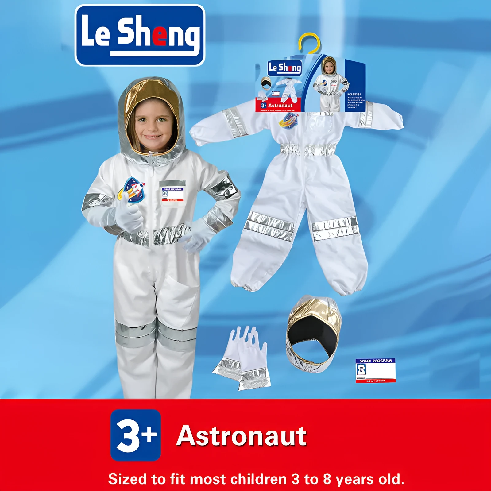 Children's Triangle space suit B four-piece set Halloween cosplay costume with unisex design, sizes XS to XL
