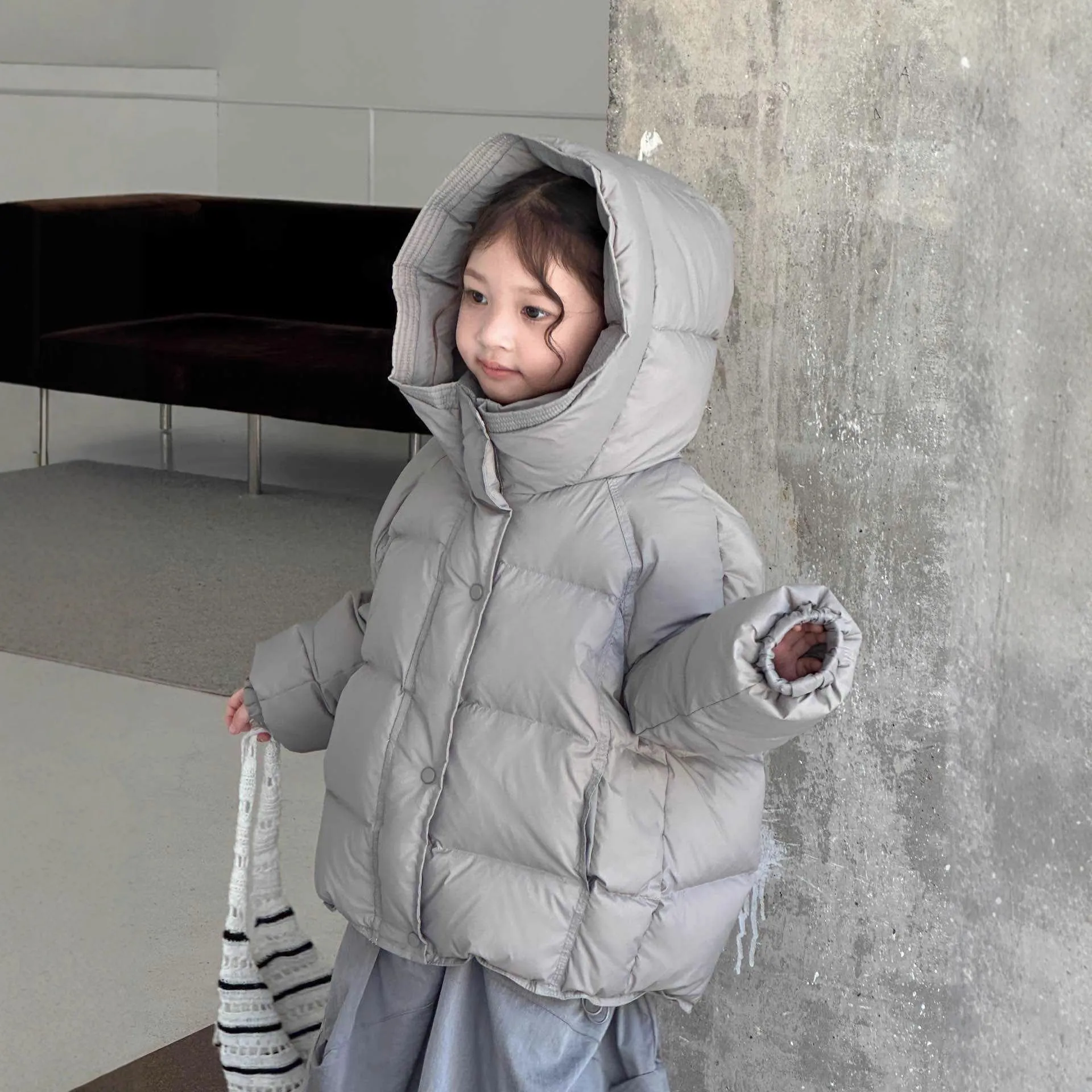 Girl's down jacket winter coat thickened with 90% white duck down, available in multiple colours and sizes 110-160cm