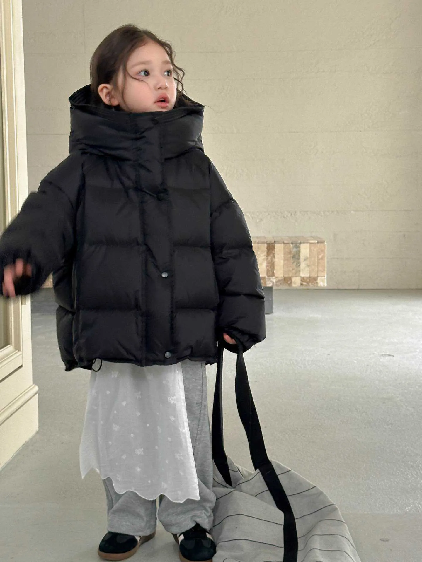Girl's down jacket winter coat thickened with 90% white duck down, available in multiple colours and sizes 110-160cm
