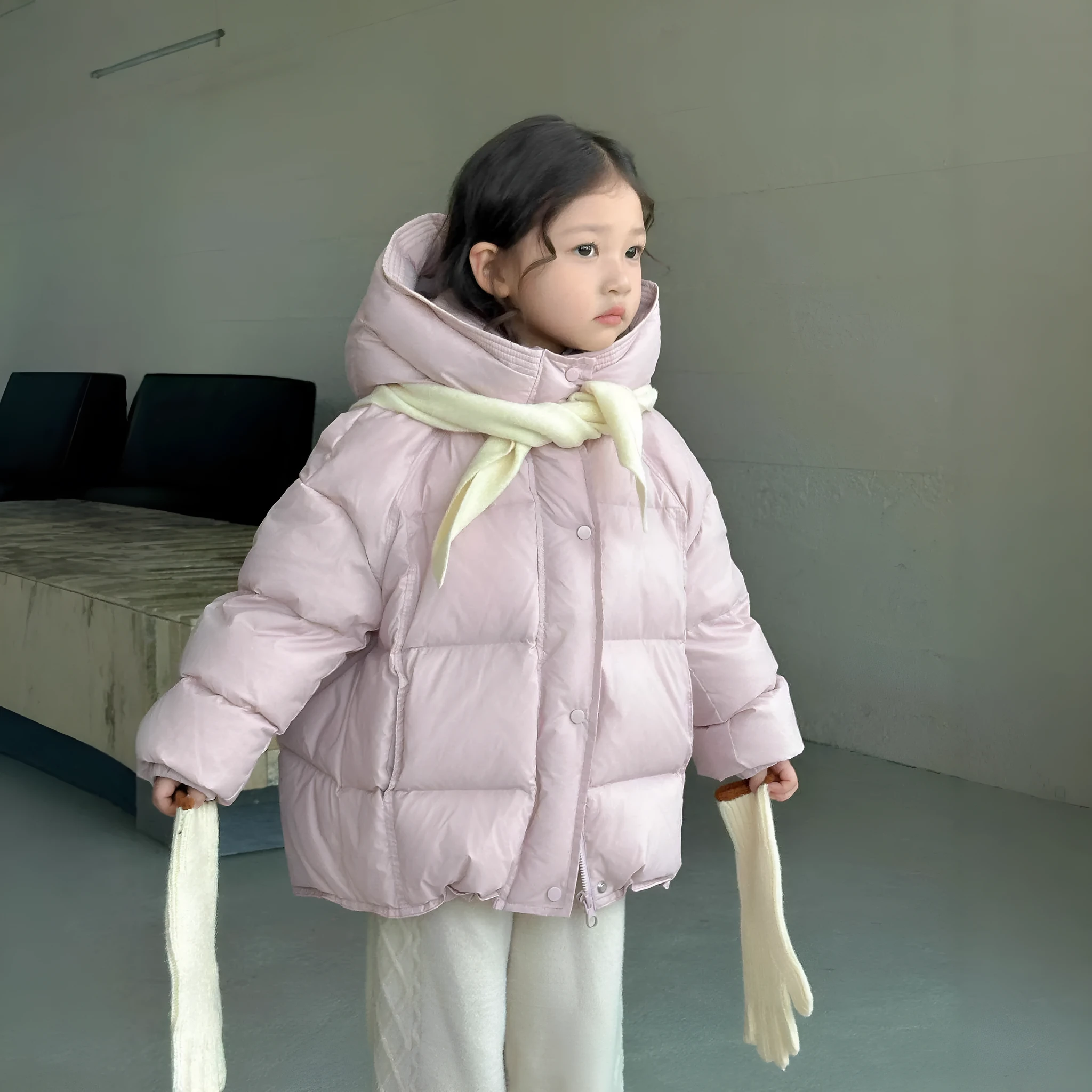 Girl's down jacket winter coat thickened with 90% white duck down, available in multiple colours and sizes 110-160cm