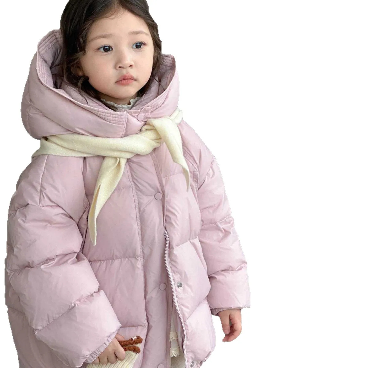 Girl's down jacket winter coat thickened with 90% white duck down, available in multiple colours and sizes 110-160cm
