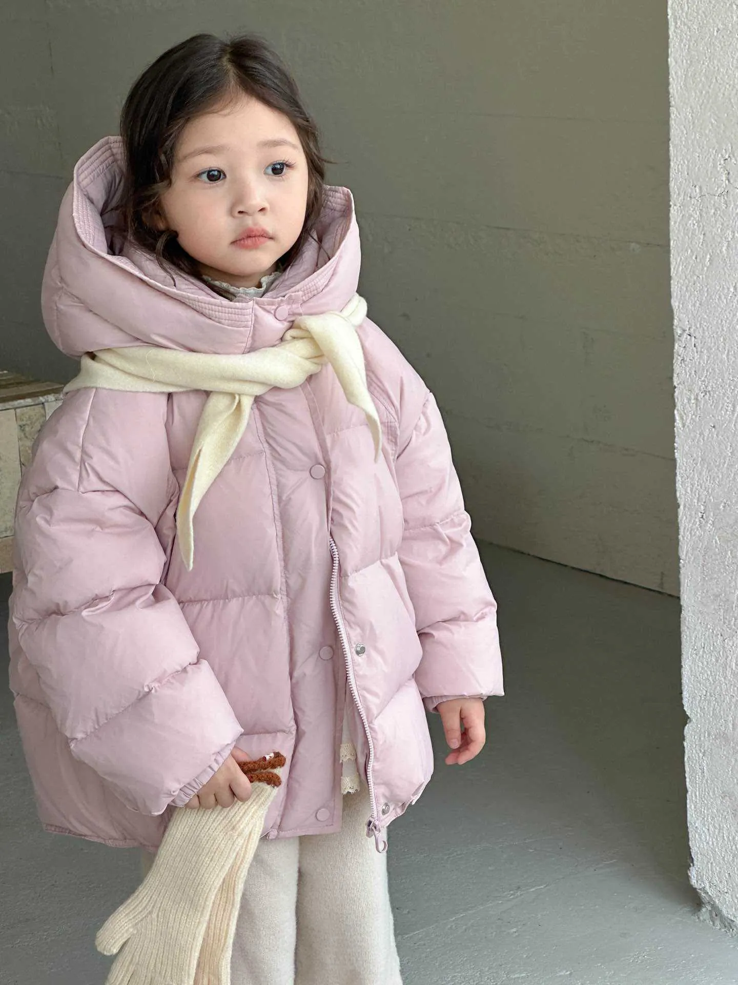 Girl's down jacket winter coat thickened with 90% white duck down, available in multiple colours and sizes 110-160cm