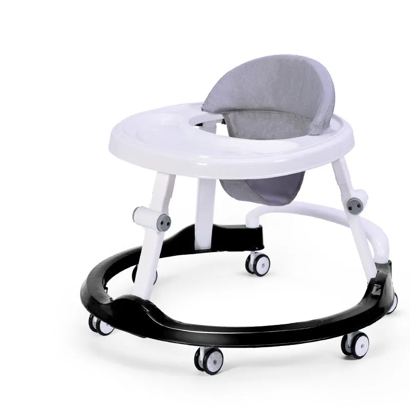Baby walker multi-function drop-resistant trolley with music in cool black colour