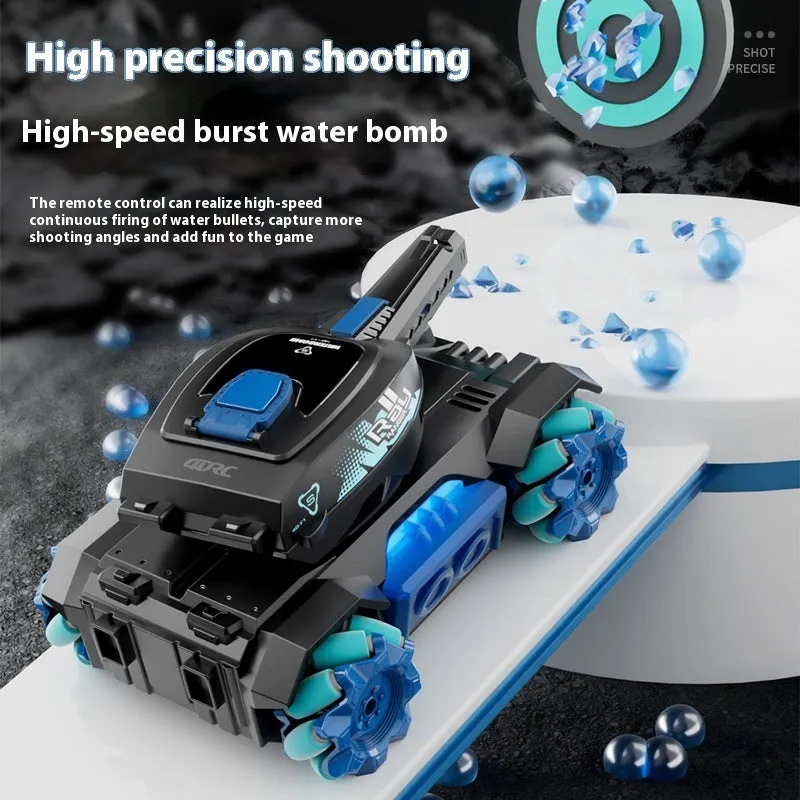 Y1 four-wheel drive gesture sensor remote control tank toy car in red with music light feature