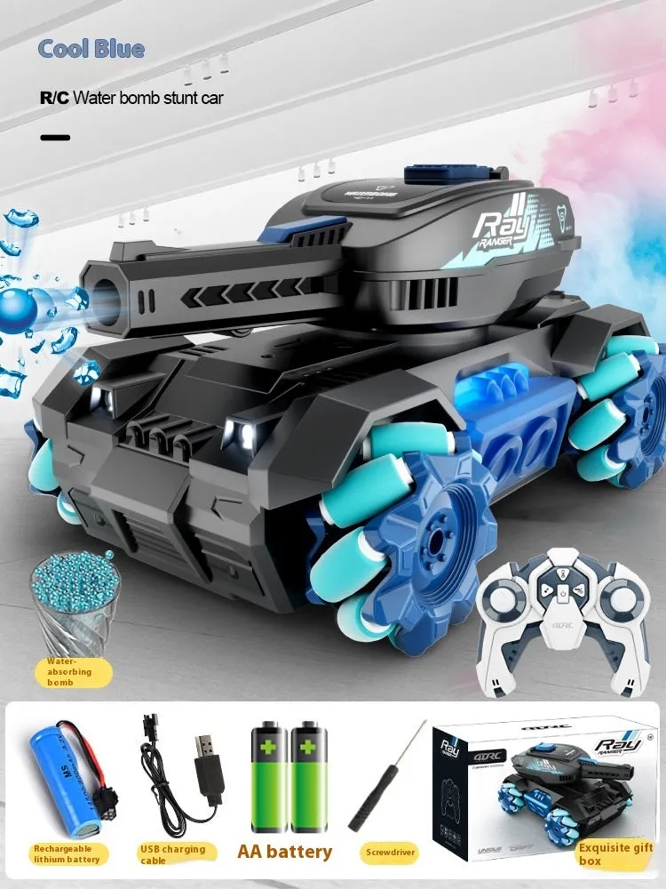Y1 four-wheel drive gesture sensor remote control tank toy car in red with music light feature