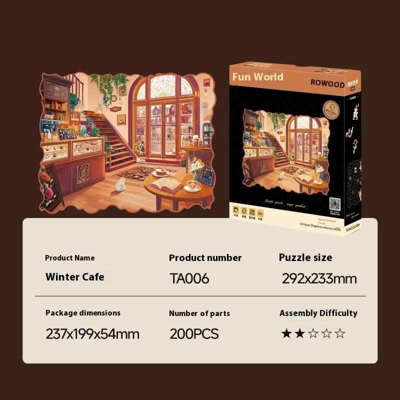 World shaped wooden jigsaw puzzle photo frame in Helene Morphidae colour option