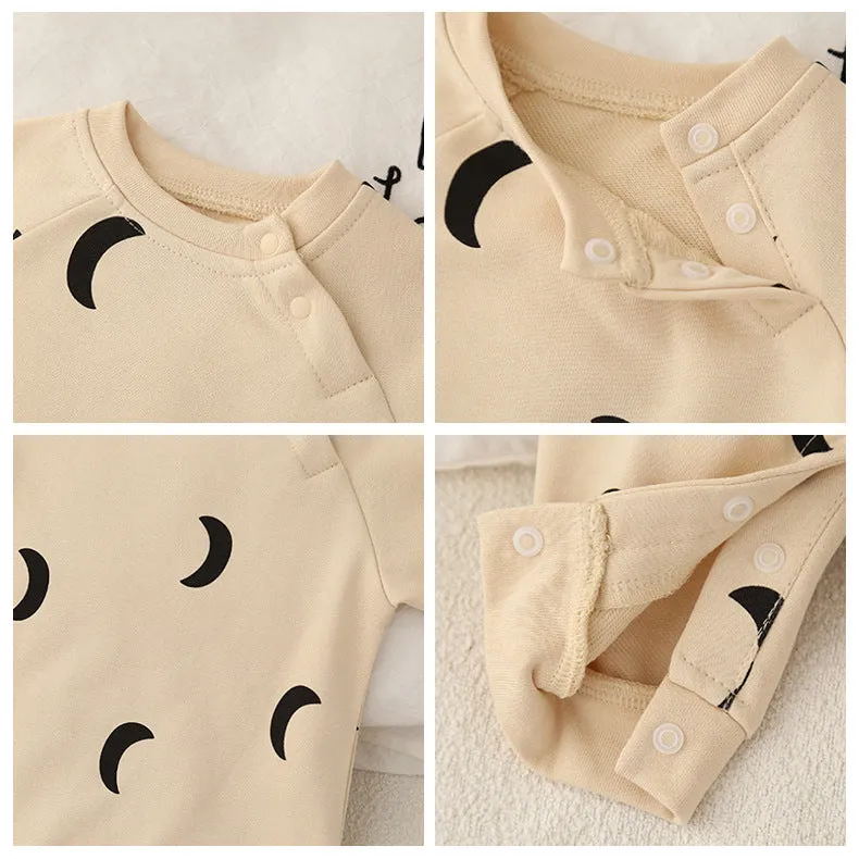 Baby jumpsuit Korean hipster long sleeve cotton neutral design dark gray apricot spring autumn outwear
