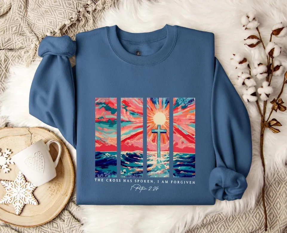 Blue plus size printed sweater with drop shoulder sleeves and loose fit street fashion design