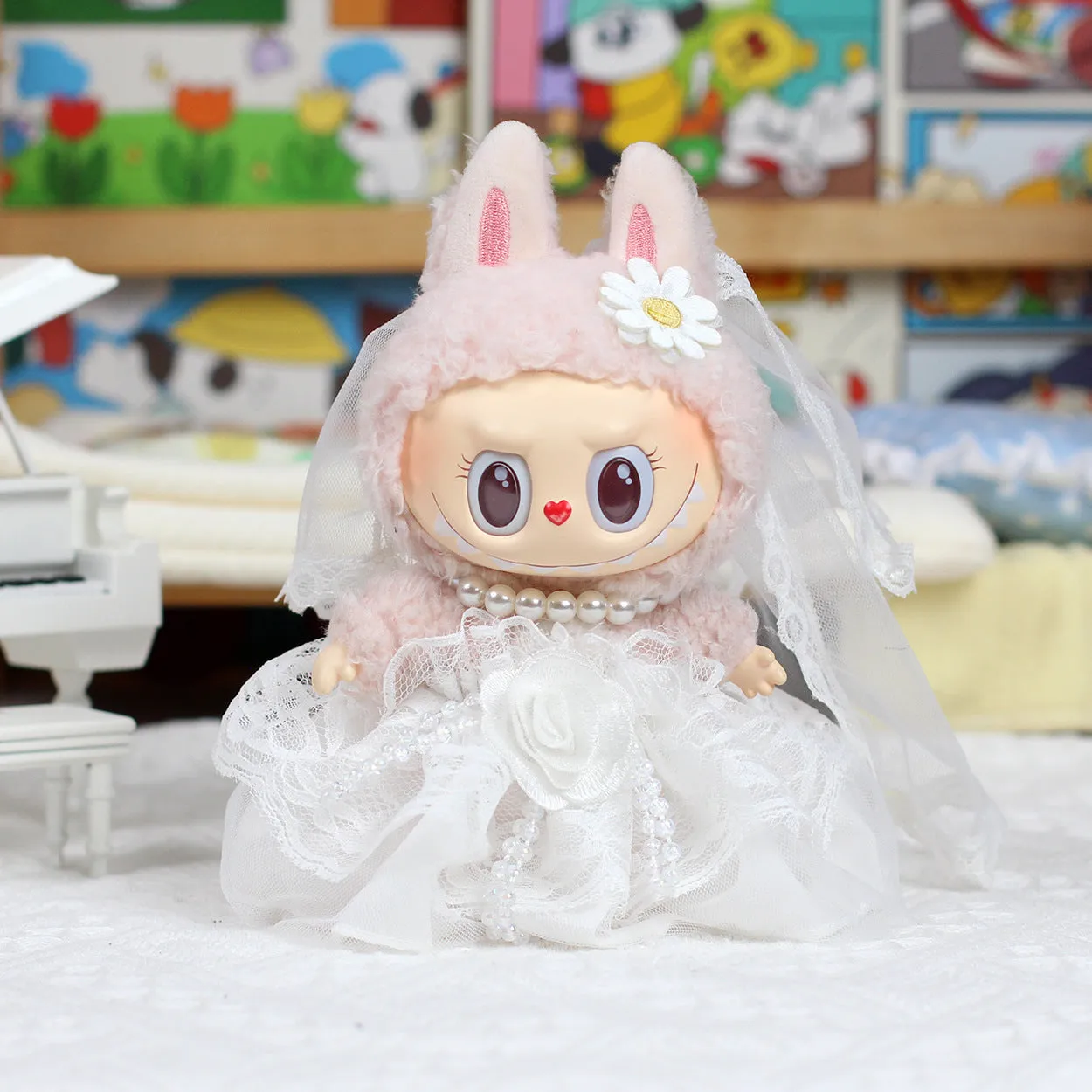 Vinyl pendant doll dress wedding Mr Vest style for 17cm Ragdoll car curtain doll clothes