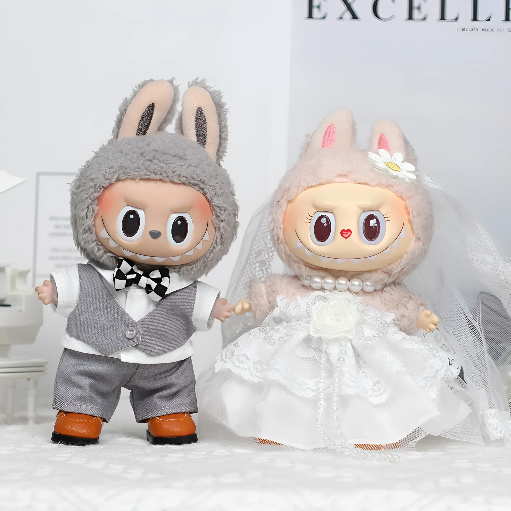 Vinyl pendant doll dress wedding Mr Vest style for 17cm Ragdoll car curtain doll clothes