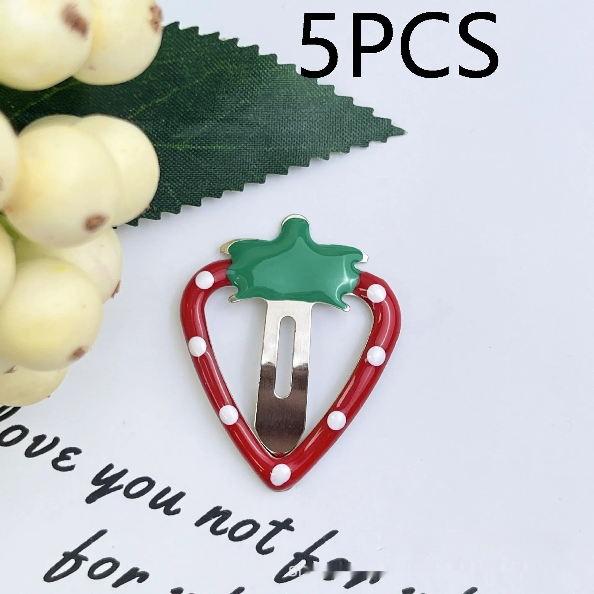 Children's plastic cartoon fruit hairpins in apple, cherry, and strawberry styles, gentle on hair