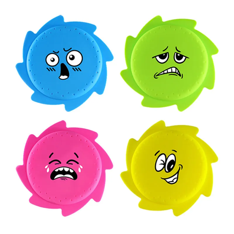 Silicone water toy in emoji style for kids bath time play, soft flexible material for grasping