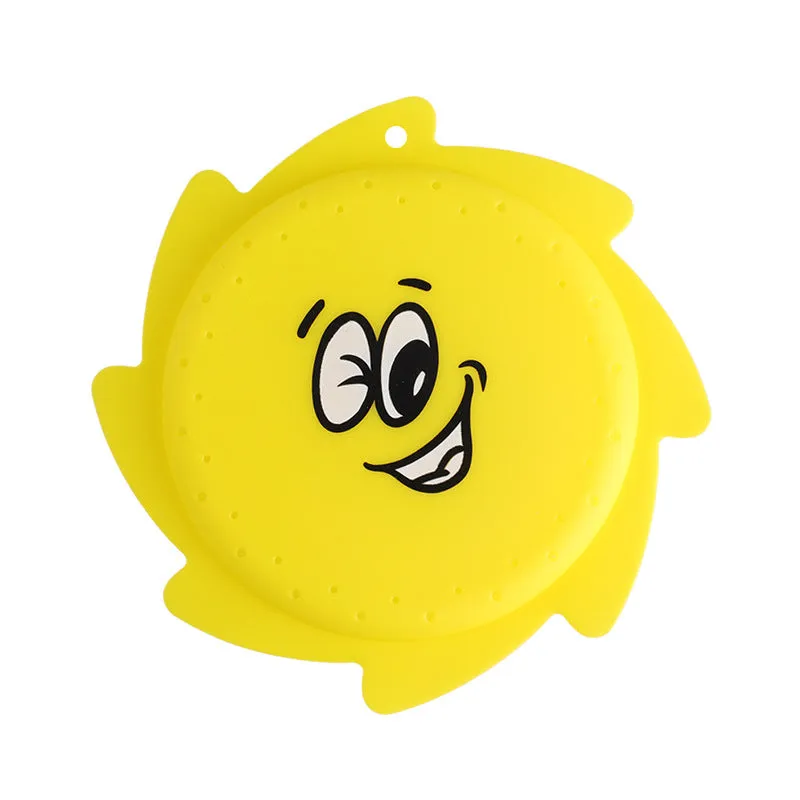 Silicone water toy in emoji style for kids bath time play, soft flexible material for grasping