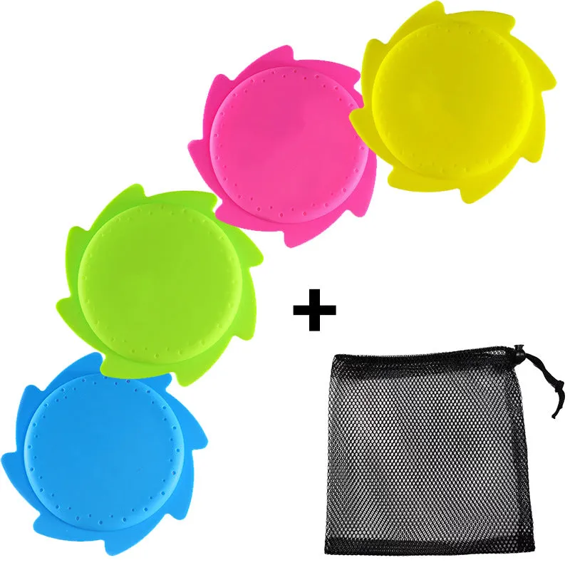 Silicone water toy in emoji style for kids bath time play, soft flexible material for grasping