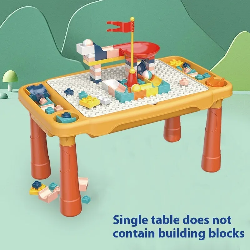 Large particle mushroom nail building blocks set with table and chair in assorted colours