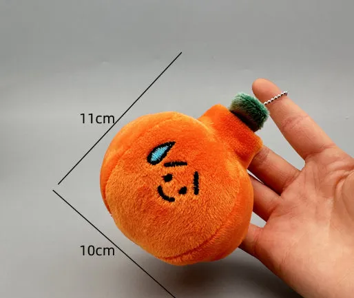 Funny Vegetable Series plush keychain with onion garlic and broccoli pendant in super soft short plush