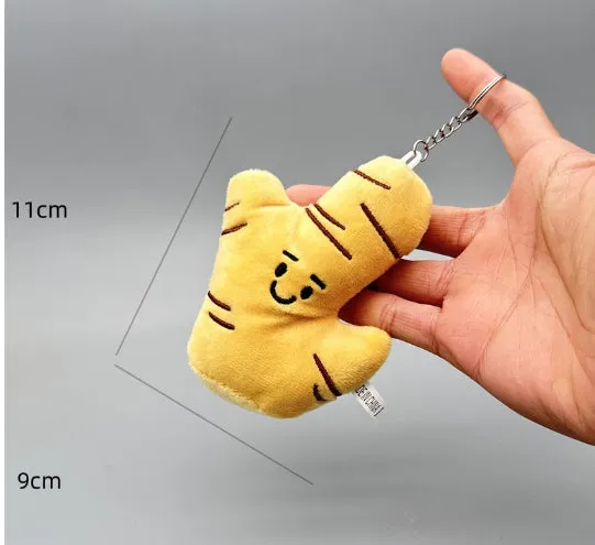 Funny Vegetable Series plush keychain with onion garlic and broccoli pendant in super soft short plush