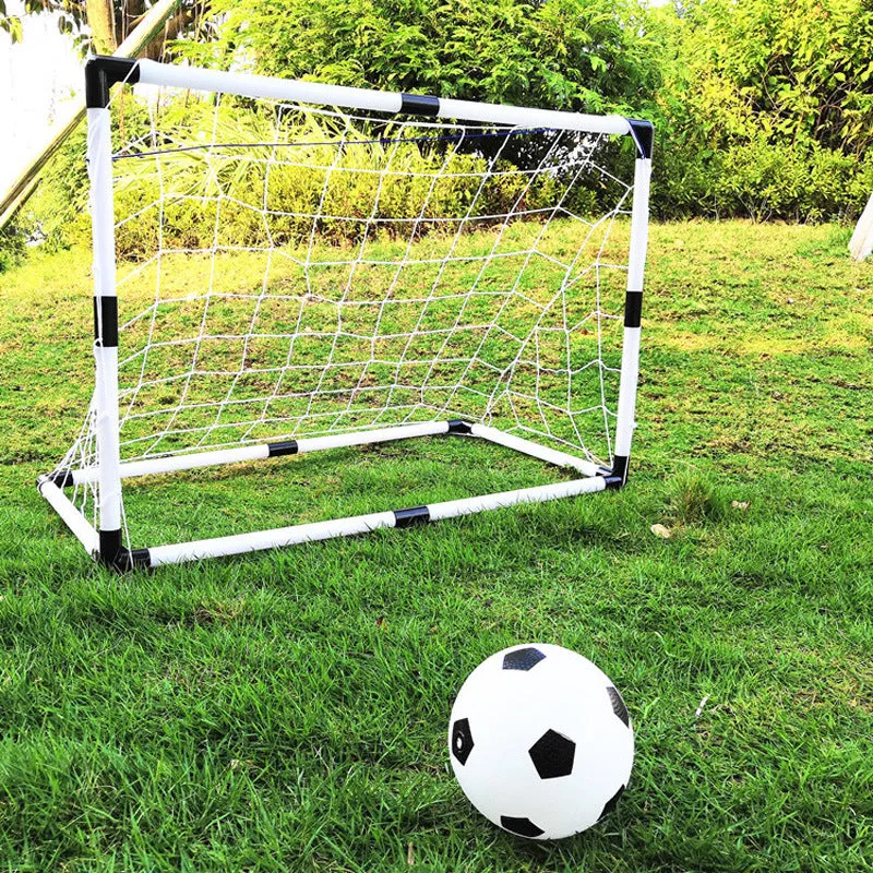 Large outdoor plastic football goal set 120x78x64 cm for children and teenagers