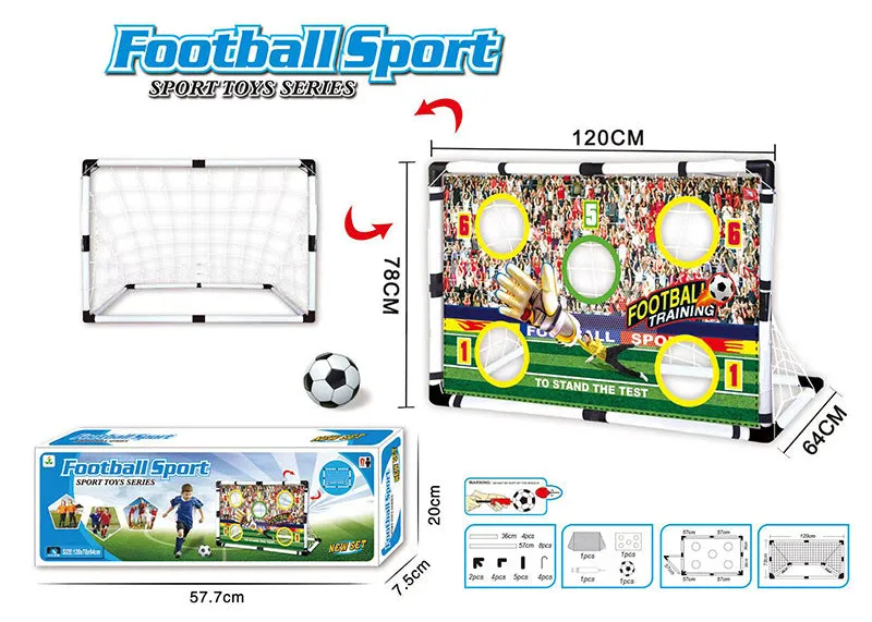 Large outdoor plastic football goal set 120x78x64 cm for children and teenagers