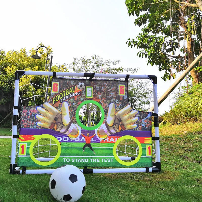 Large outdoor plastic football goal set 120x78x64 cm for children and teenagers
