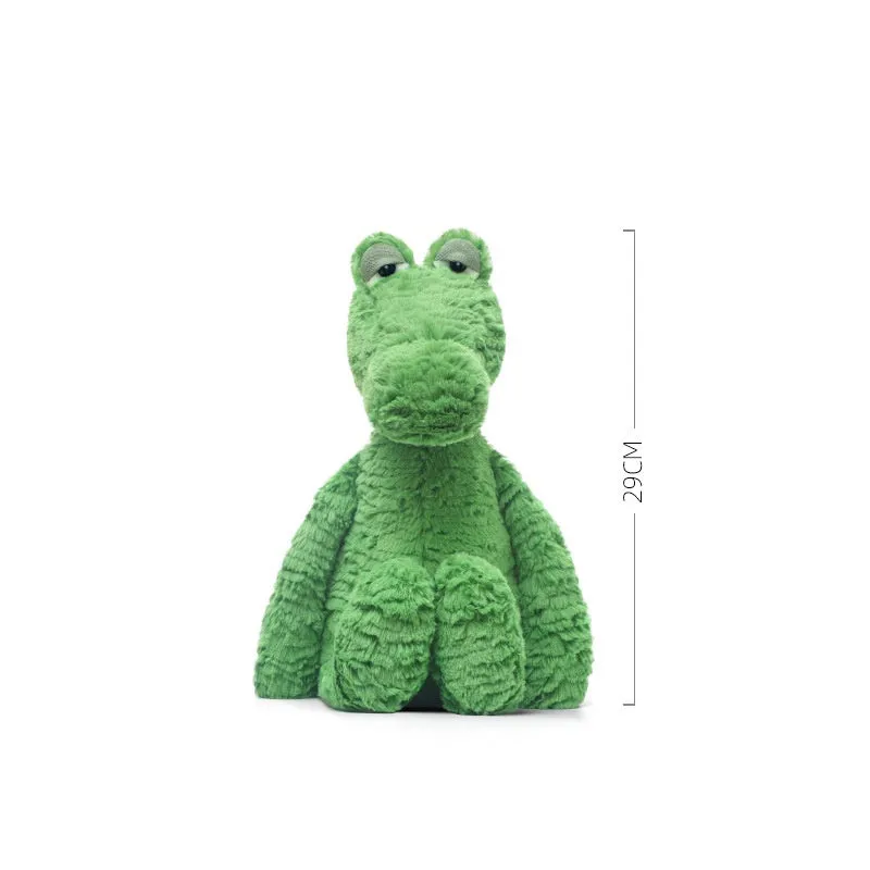 Green Crocodile John plush toy sleeping pillow for doll with long fur, sitting height about 29cm