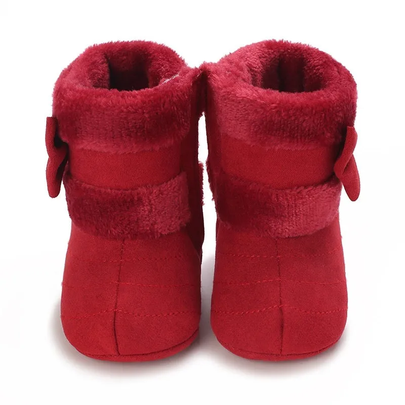 Baby girl soft sole winter shoes cotton cloth low top oversleeve grey pink red black dark brown