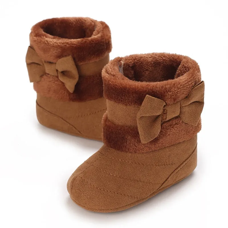 Baby girl soft sole winter shoes cotton cloth low top oversleeve grey pink red black dark brown