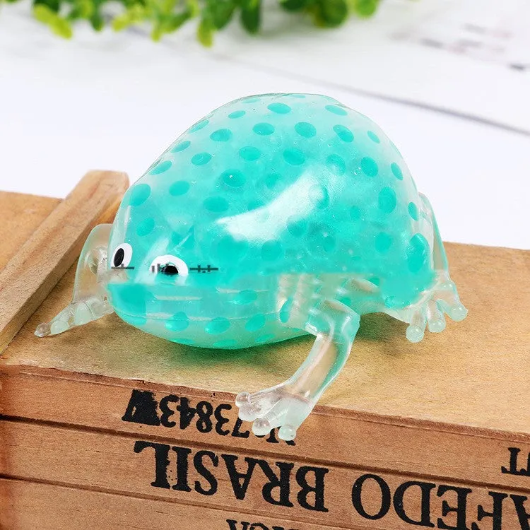 Creative colorful beads vent frog toy in mixed colours, soft squeeze toy for children aged 4 to 6