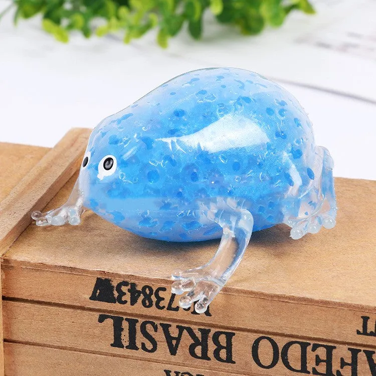 Creative colorful beads vent frog toy in mixed colours, soft squeeze toy for children aged 4 to 6