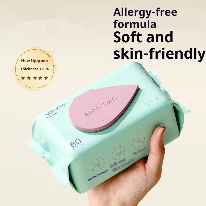 Baby wet wipes 80 sheets pumping bag for hand mouth bottom cleaning